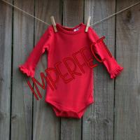 IMPERFECT Blank Girl's Long Sleeve Ruffle Infant Bodysuit